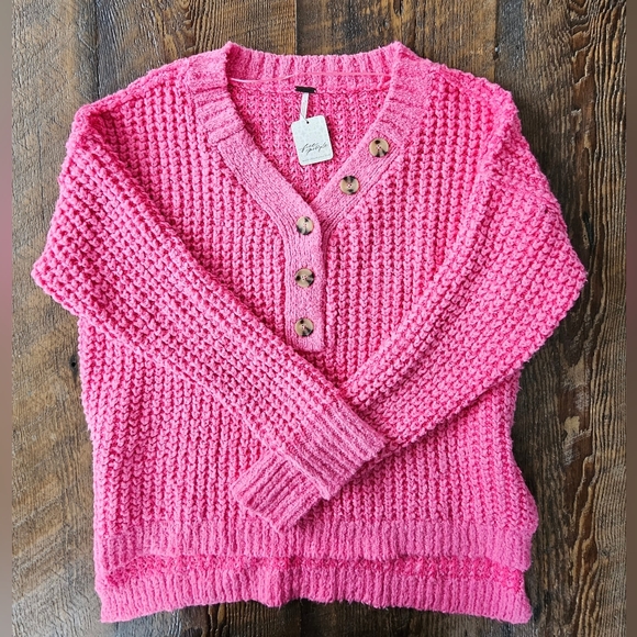 FREE PEOPLE Sweater Pink Size Small - Picture 3 of 6